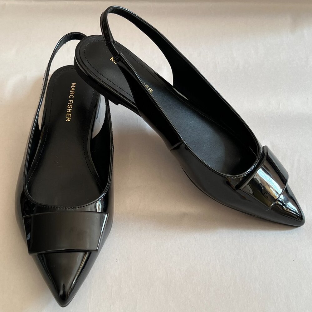 Marc Fisher Women's Black Pointed Toe Flat Shoe, Size 7.5M - New